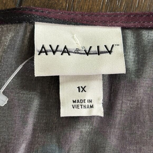Ava & Viv Faux Wrap Dress Size 1X Jeweled Tones Long Sleeve NEW! - Picture 10 of 10